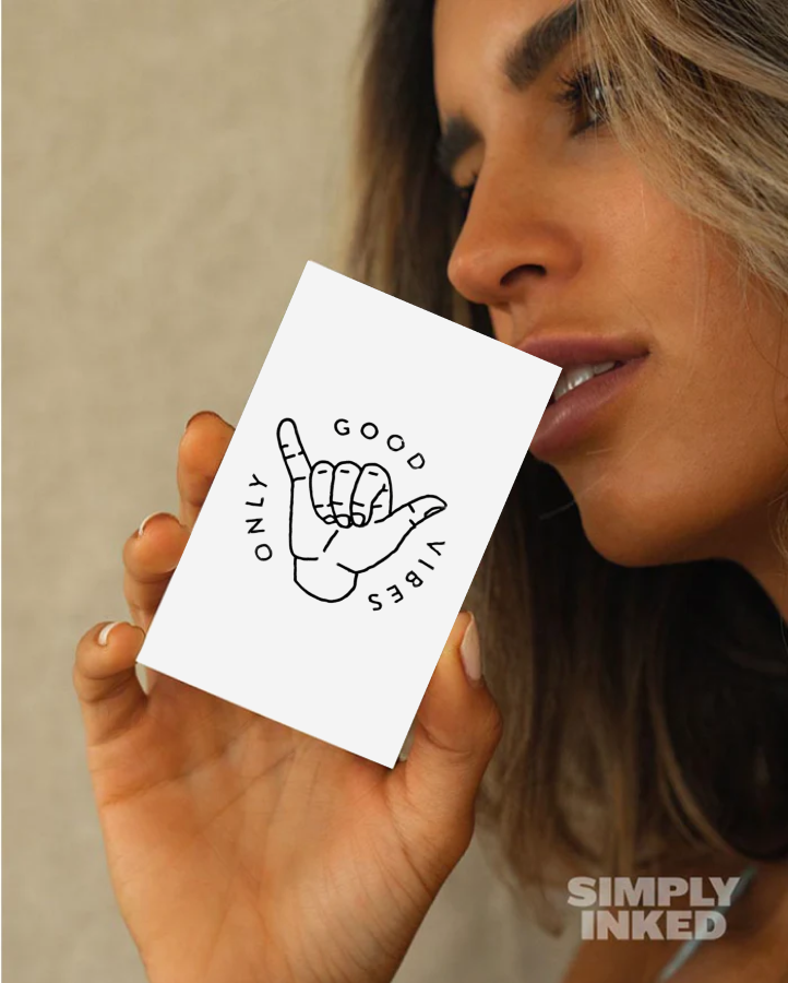 Good Vibes Only Semi Permanent Tattoo