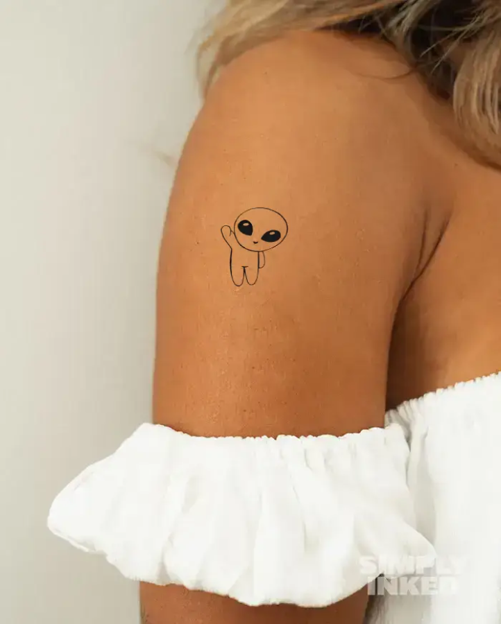 Cute Alien Semi Permanent Tattoo
