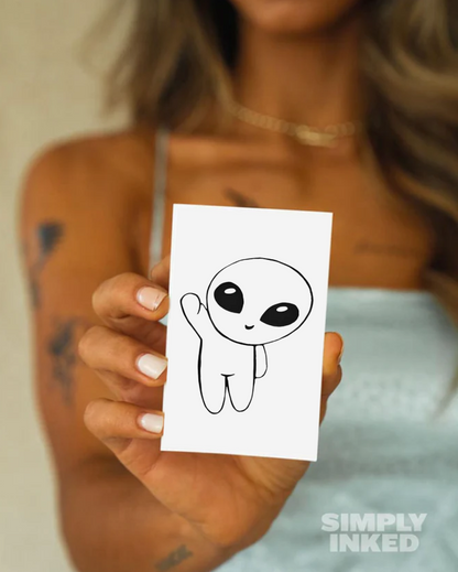 Cute Alien Semi Permanent Tattoo