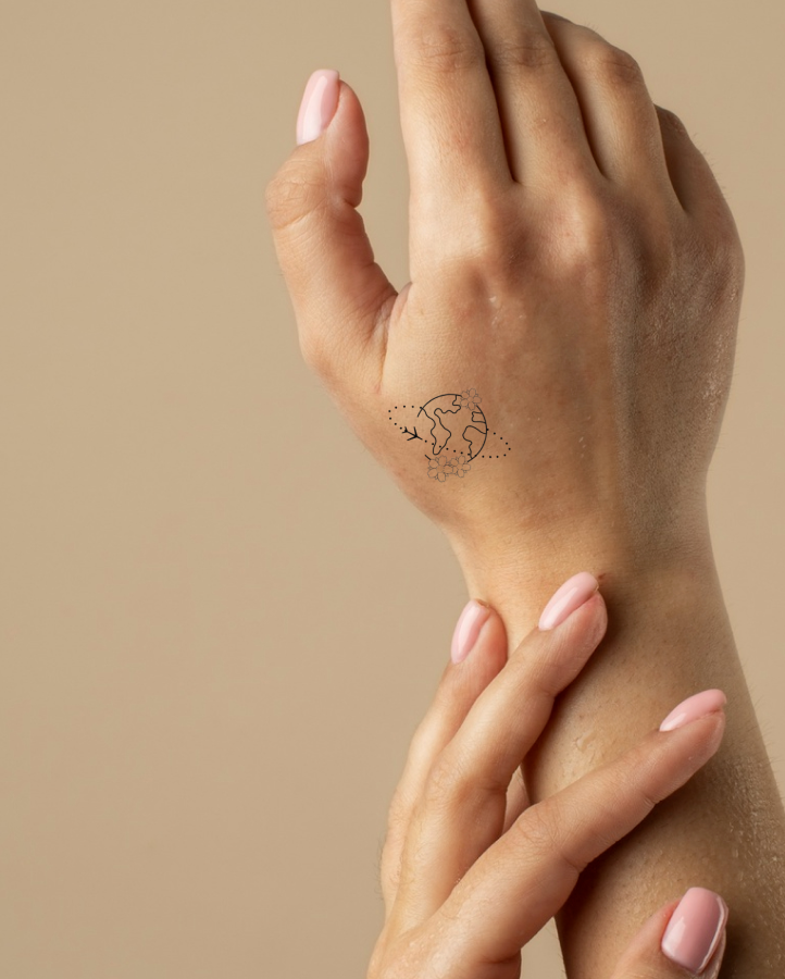 Around The World Semi Permanent Tattoo