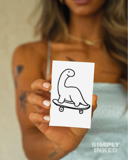 Cute Dinosaur Semi Permanent Tattoo