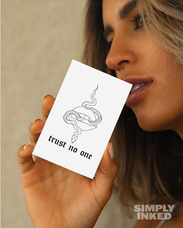 Trust No One Semi Permanent Tattoo