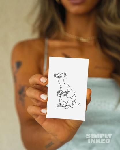 Sid The Sloth Temporary Tattoo