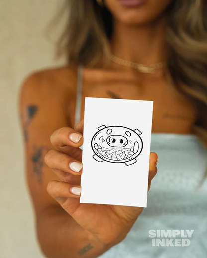 Piggy Bank Temporary Tattoo