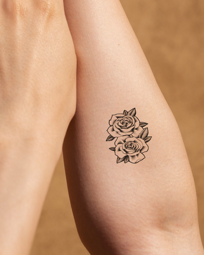 Elegant Roses Temporary Tattoo