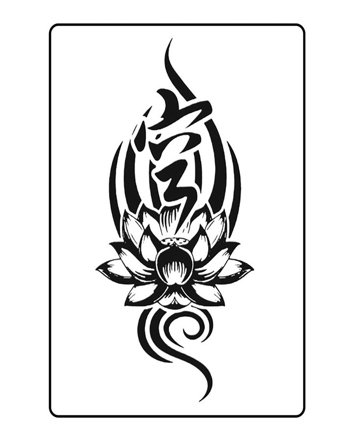 Tribal Lotus Semi Permanent Tattoo
