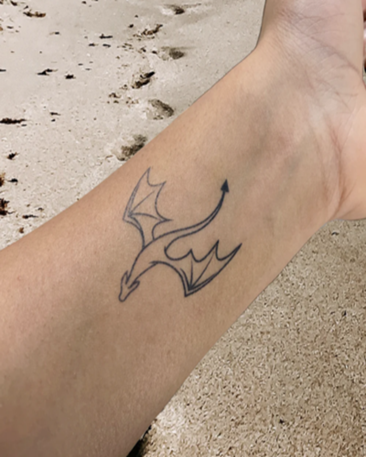 Minimal Dragon Semi Permanent Tattoo