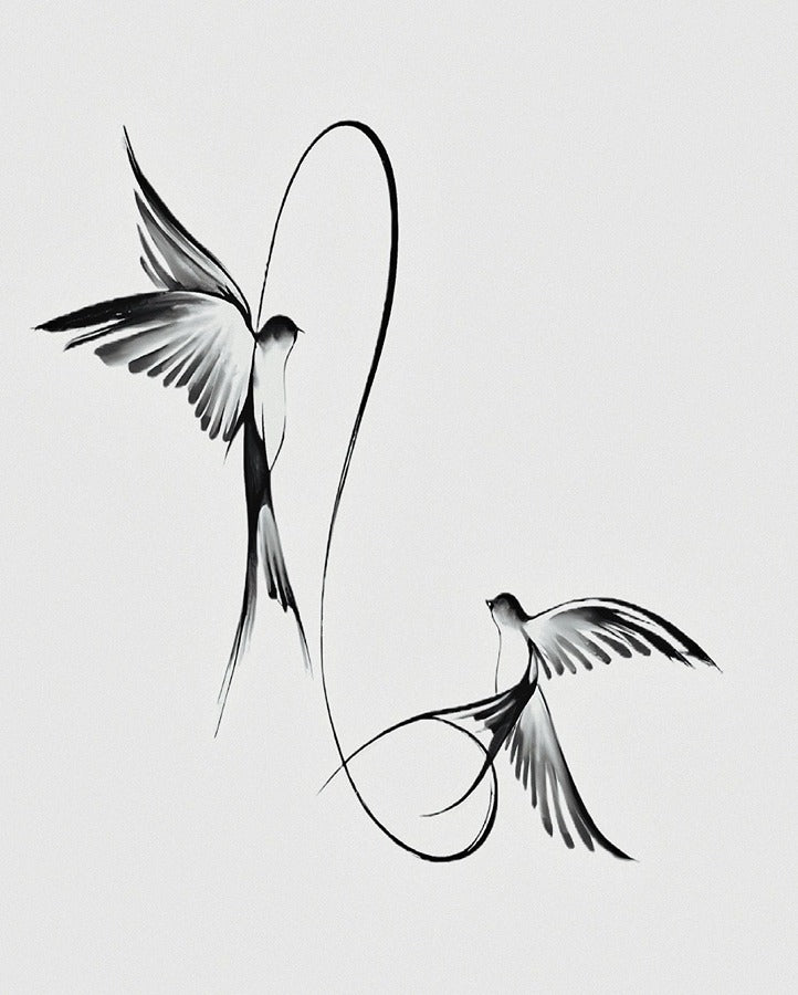 Love Birds Semi Permanent Tattoo