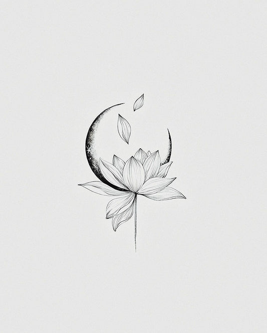 Lotus Moon Semi Permanent Tattoo