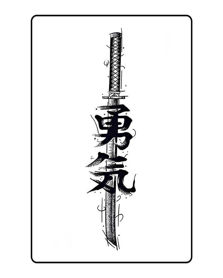 Sword of Courage Semi Permanent Tattoo