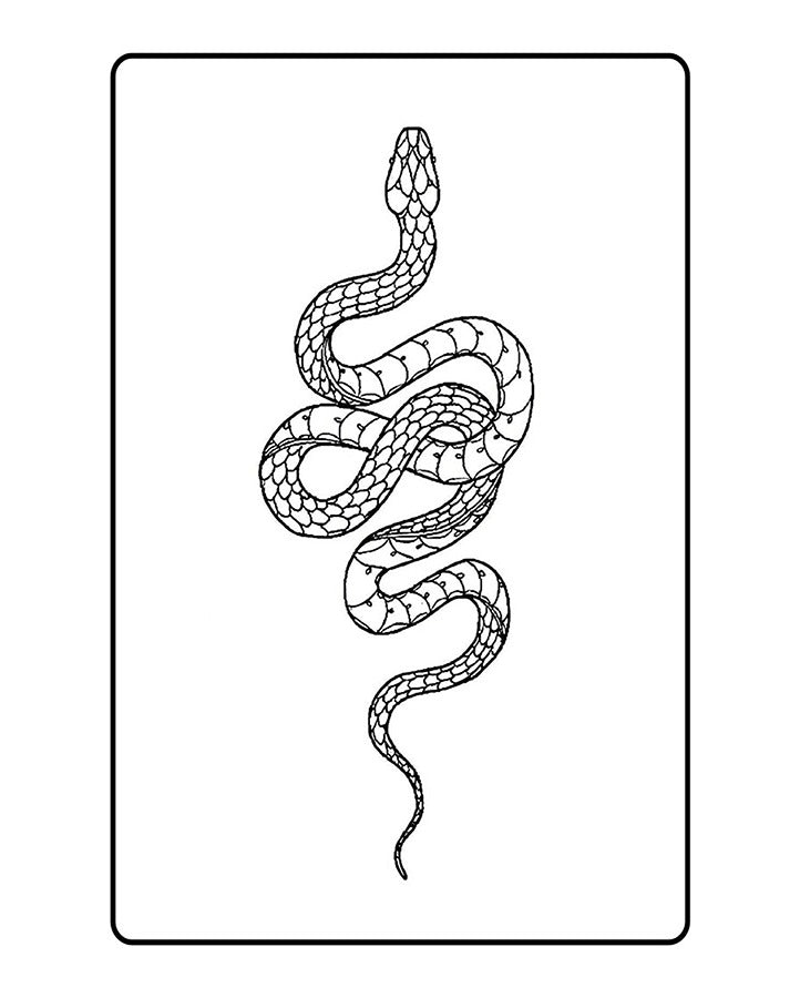 Geometric Snake Semi Permanent Tattoo
