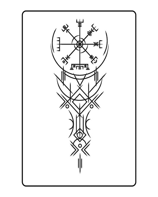 Vikings Compass Semi Permanent Tattoo