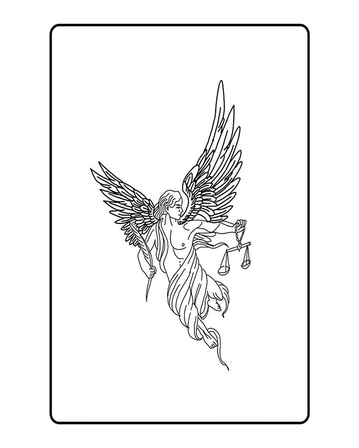 Angel of Justice Semi Permanent Tattoo