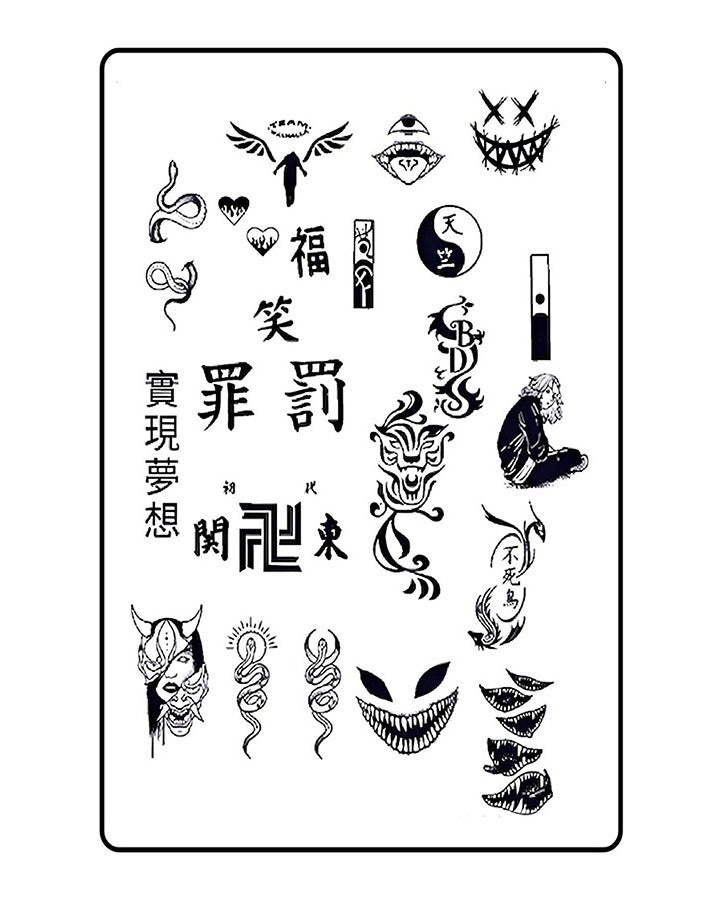 Japanese Angels & Demon Bundle Semi Permanent Tattoo