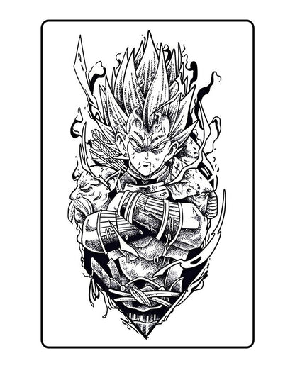 Majin Vegeta Semi Permanent Tattoo