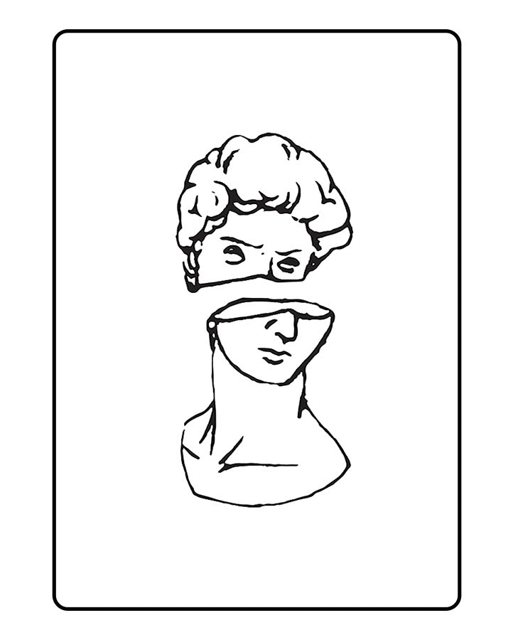 Mid evil Statue Temporary Tattoo