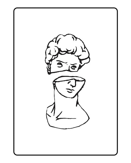 Mid evil Statue Temporary Tattoo