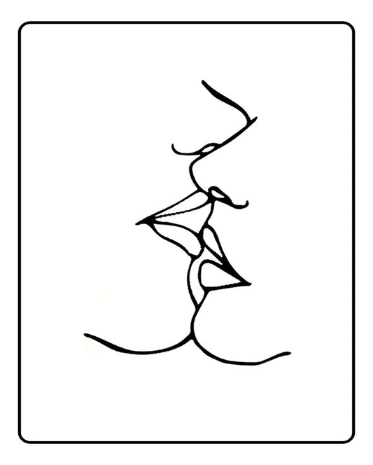 New kissing faces Temporary Tattoo