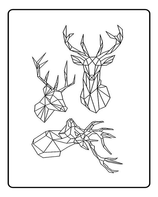 Geometric Reindeer Temporary Tattoo