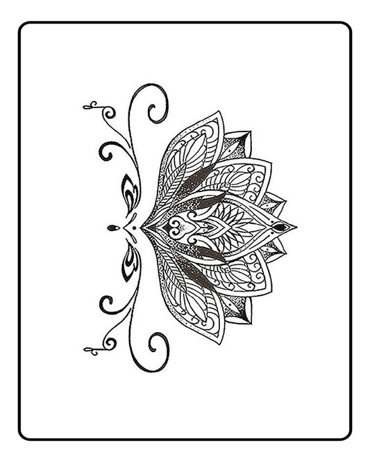 Traditional Lotus Temporary Tattoo