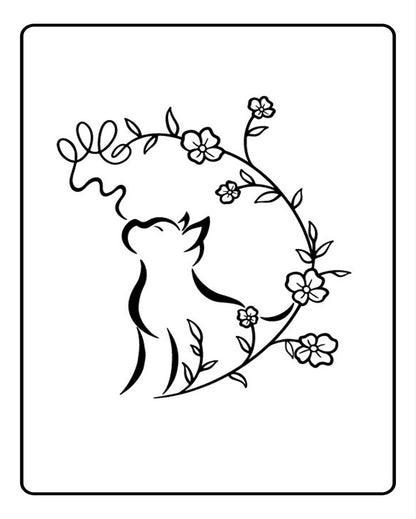 Floral Puppy Waterless Semi Permanent Tattoo