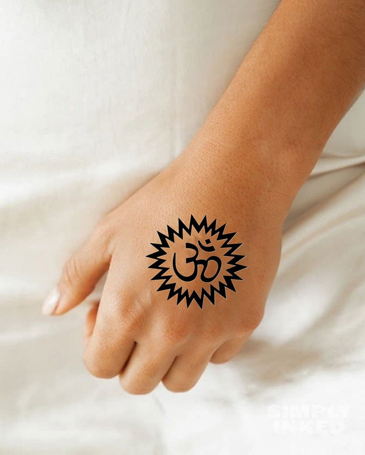 Comet Busters Temporary-Removable Om with Sun Tattoo Sticker (BT288) :  Amazon.in: Beauty