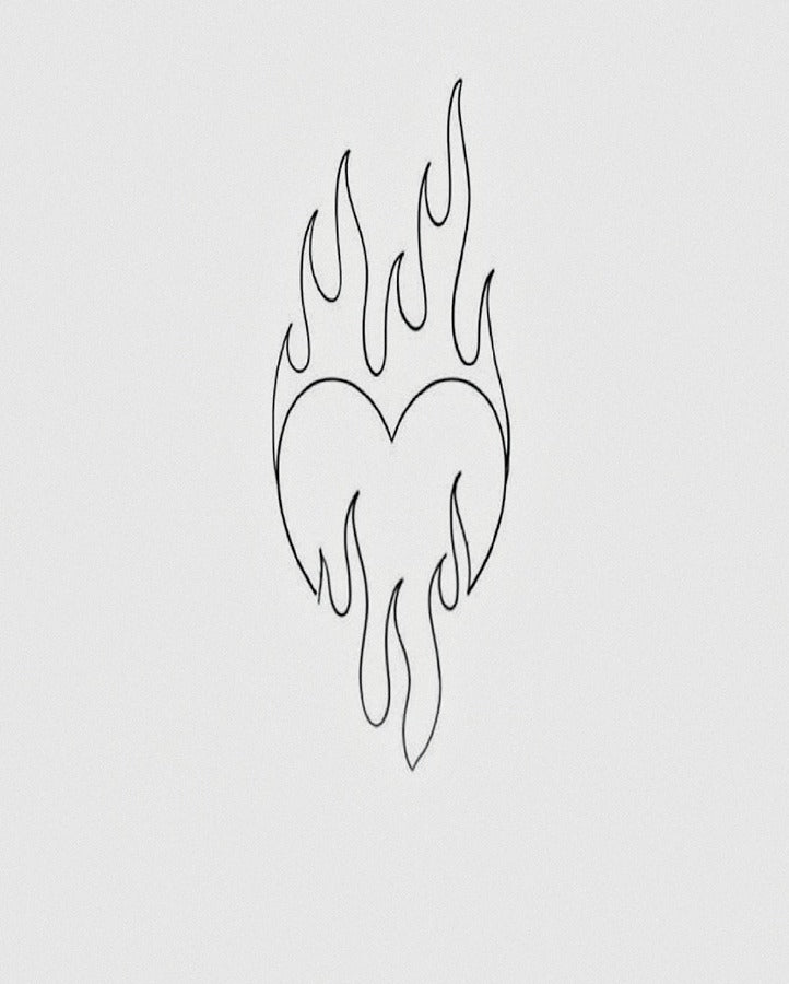 Hearts on Fire Temporary Tattoo