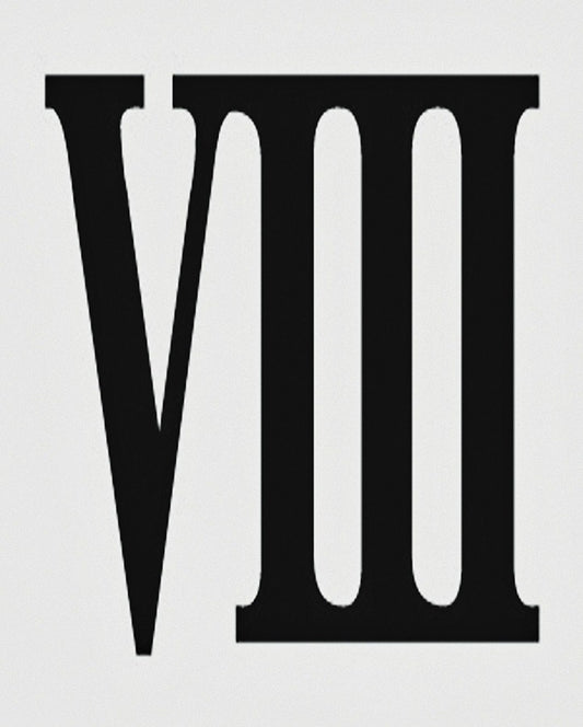 VIII Roman Number Semi Permanent Tattoo