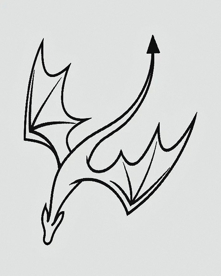 Minimal Dragon Semi Permanent Tattoo