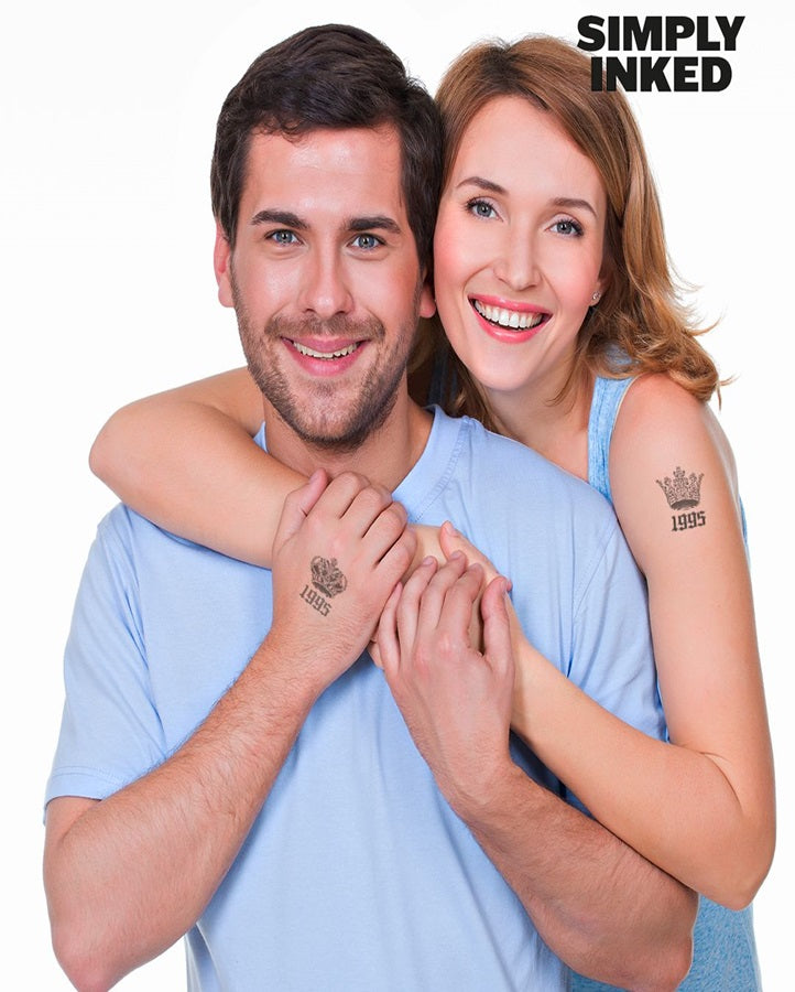 King & Queen Crown Temporary Tattoo