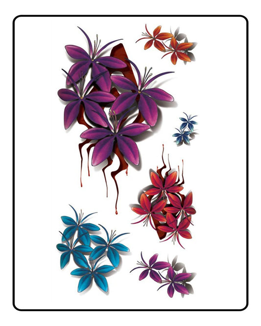 3D Flowers Temporary Tattoo Bundle