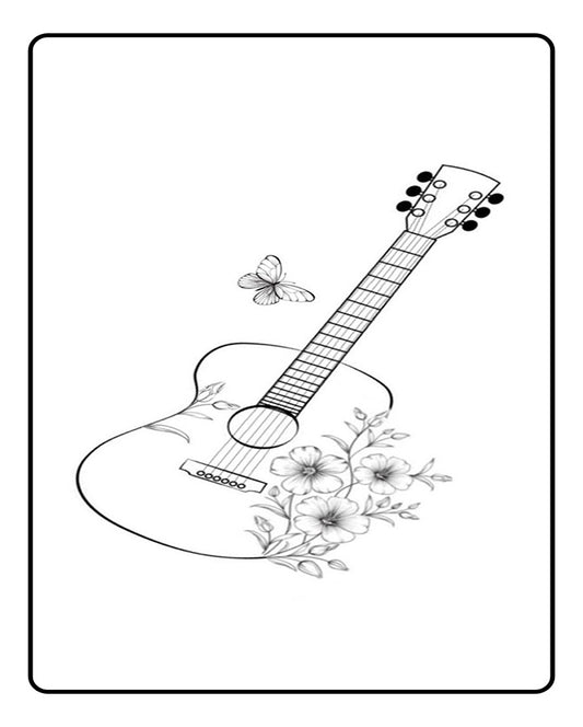Acoustic Guitar Semi Permanent Tattoo