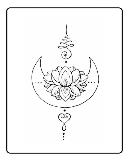 Lotus Unalome Semi Permanent Tattoo