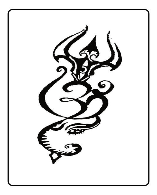 Trishul-Om-Ganesha Semi-Permanent Tattoo