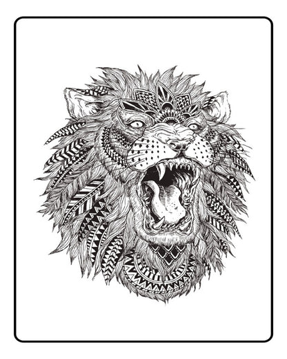 Tribal Lion Temporary Tattoo